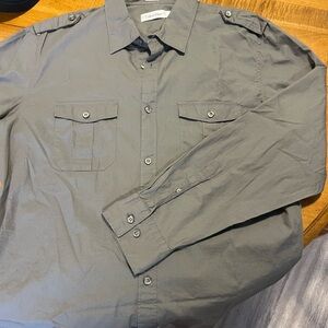 Coach Gray Button-Up Shirt